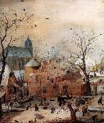 Hendrick Avercamp Winter Landscape with Skaters oil painting picture wholesale